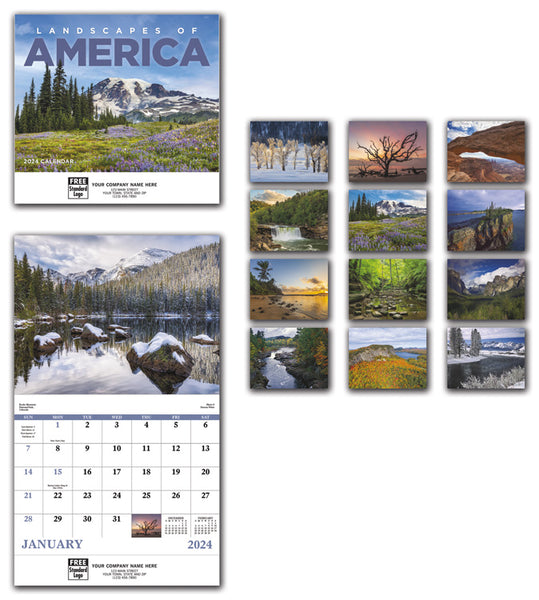 109373 2024 Landscapes Of America Wall Calendars 11 x 19" QTY 100