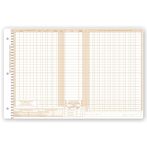 P607 Daily Control Sheets Pegmaster Payment 11 X 17" QTY 250