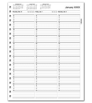 TIME16 TimeScan 1 Column Looseleaf Pages 15 Minute Intervals 8am-7pm with extra hour 8 1/2 x 11"